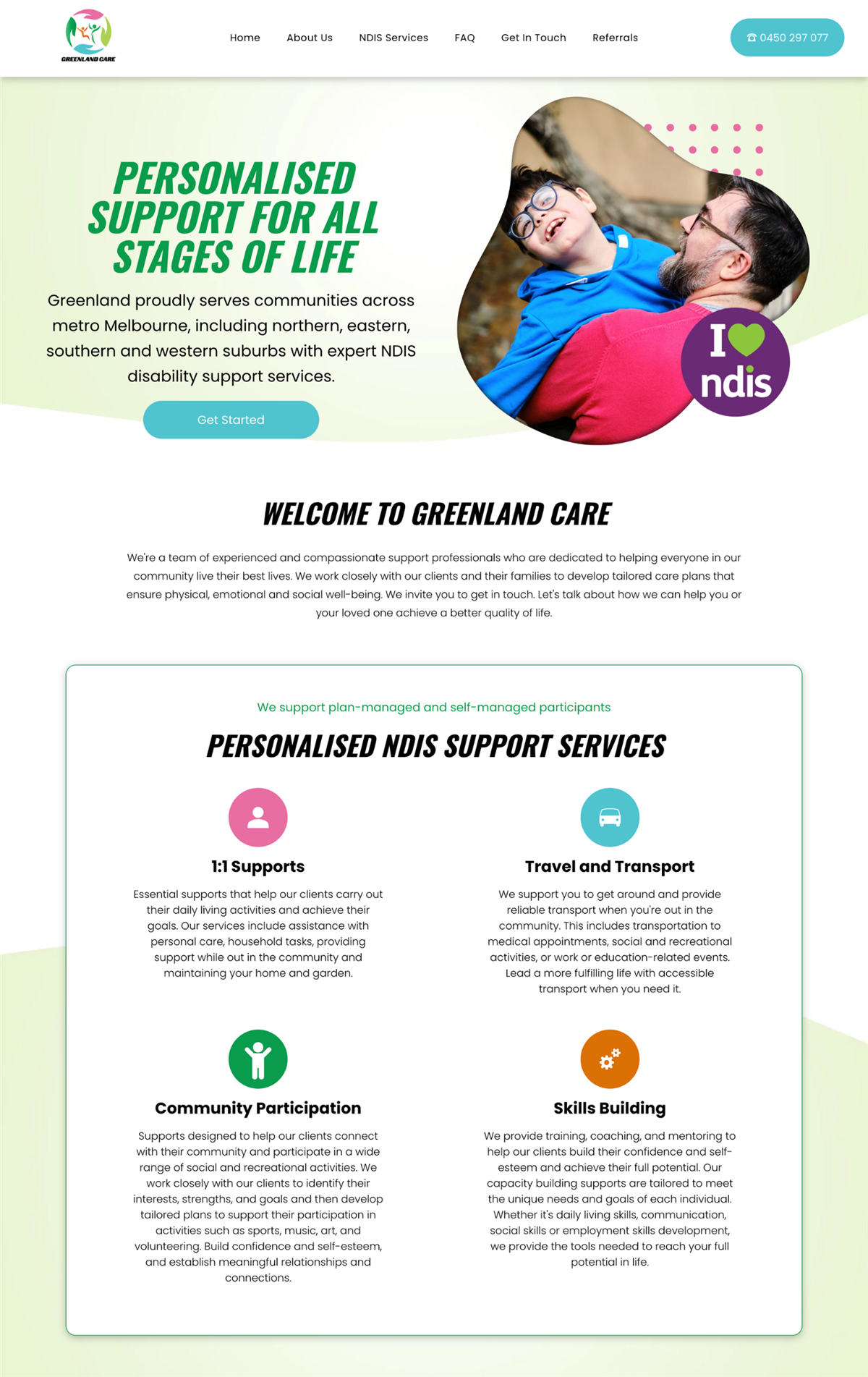 Affordable NDIS provider disability support website with well-written descriptive text